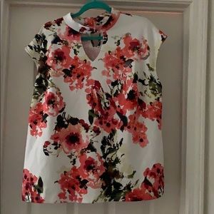 Floral High Neck Shell